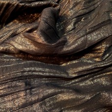 Ткань Шифон жатка (черный с золотом)